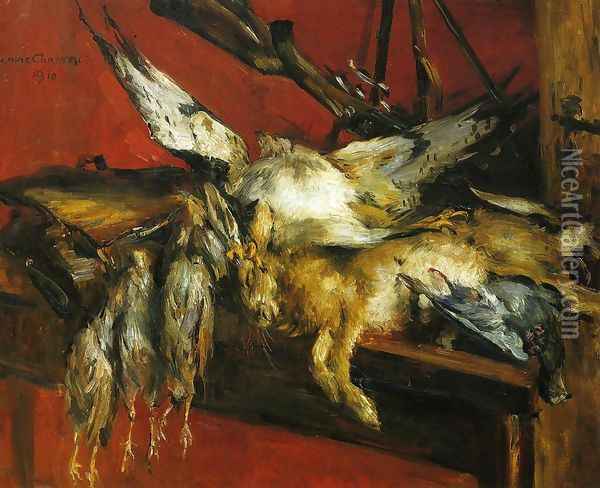 Still Life with Hare and Partridges Oil Painting - Lovis (Franz Heinrich Louis) Corinth