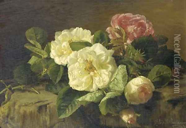 Wild roses Oil Painting - Geraldine Jacoba Van De Sande Bakhuyzen