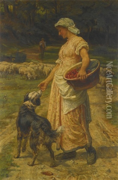 The Shepherdess Oil Painting - Frederick Morgan