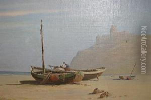 When The Tide Is Low Oil Painting - Herbert Parsons Weaver