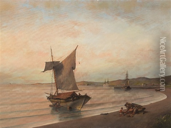 Bay Of Volos Oil Painting - Konstantinos Volanakis