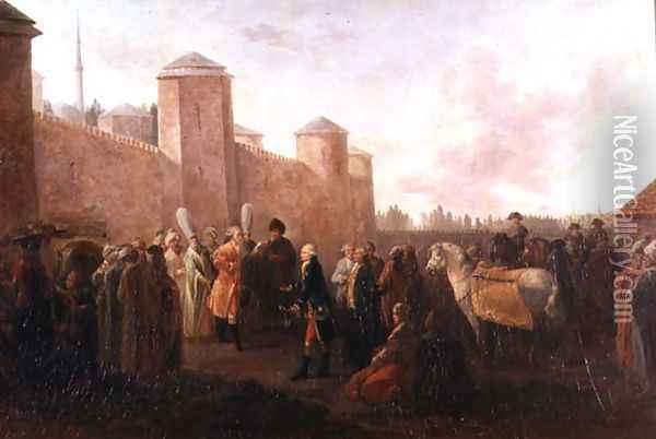 The Embassy from the District of St. Priest to Constantinople, 1779 Oil Painting - Francesco Giuseppe Casanova