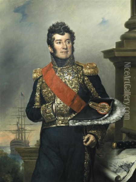 Portrait Of Comte Laurent-jean-francois Truguet Oil Painting - Paulin Jean Baptiste Guerin