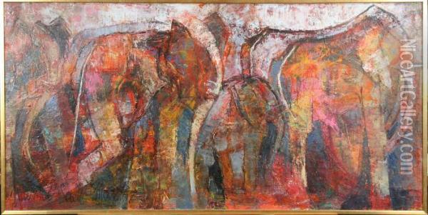 Elefanter Oil Painting - Emilio Sala y Frances