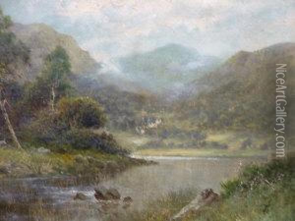 Highland River Scene Oil Painting - Louise Campbell Clark