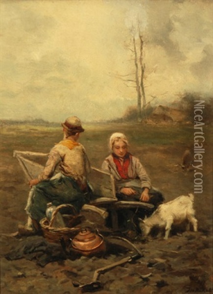Hirtenszene Oil Painting - Johannes Marius ten Kate