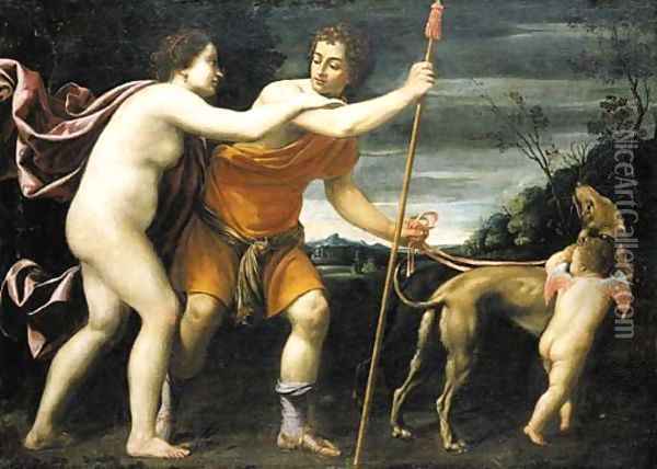 Venus and Adonis Oil Painting - Lucio Massari