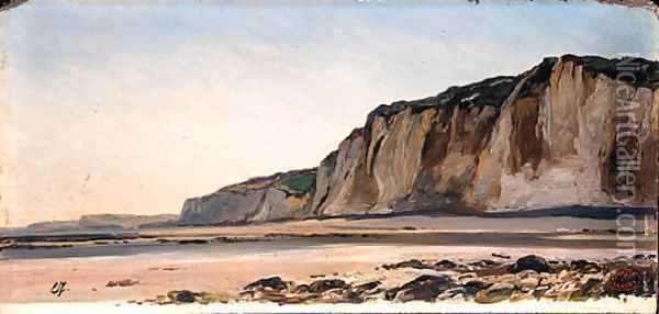 A Coastal Landscape, a sketch Oil Painting - Eugene Isabey