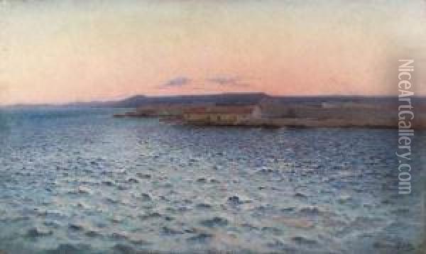 La Rade De Toulon. Effet De Mistral. 1913. Oil Painting - Francois Nardi
