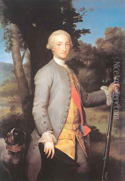 Charles IV as Prince Oil Painting - Anton Raphael Mengs