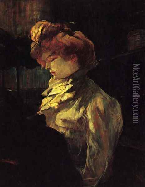 La Modiste, Mademoiselle Margouin (Die Modistin Frl. Margouin) Oil Painting - Henri De Toulouse-Lautrec