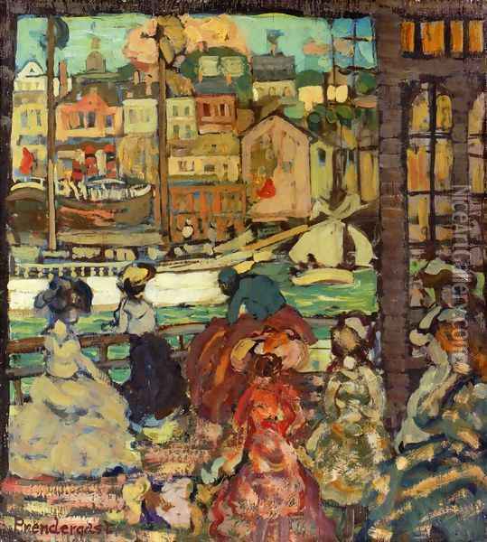 East Boston Ferry Oil Painting - Maurice Brazil Prendergast