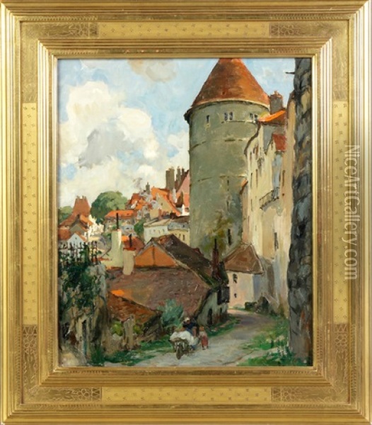 French Village Oil Painting - Jules Eugene Pages