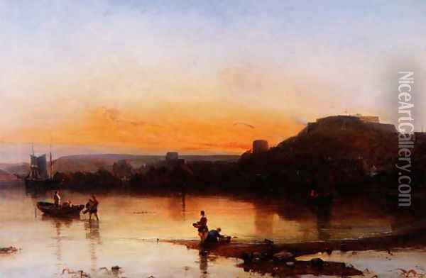 Fort Regent at Sunset Oil Painting - Alfred Clint