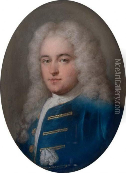 Portrait Of Thomas Chase (1729-88), Half-length, In A Blue
Coat Oil Painting - Rosalba Carriera