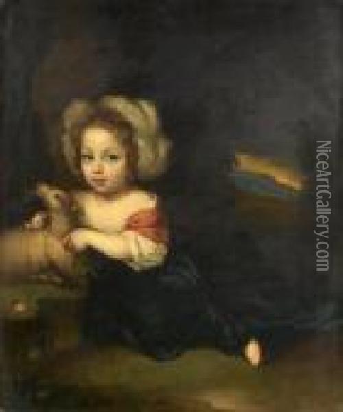 Portrait Of A Young Child As A Shepherd Oil Painting - Aleijda Wolfsen