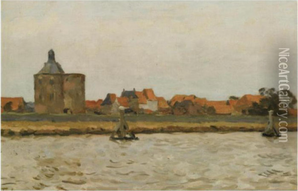 A View Of Enkhuizen Oil Painting - Willem Bastiaan Tholen