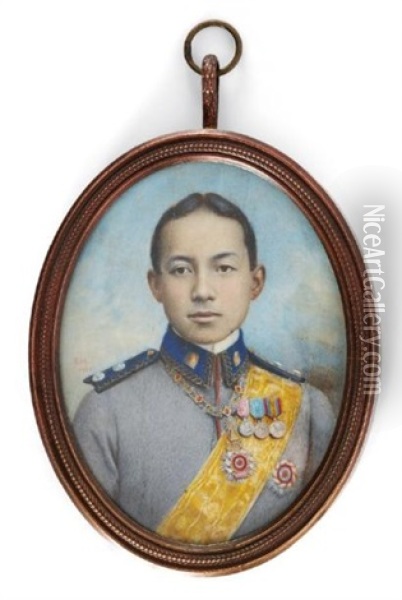 Portrait En Buste Du Jeune Prajadhipok Oil Painting - Robert Henderson