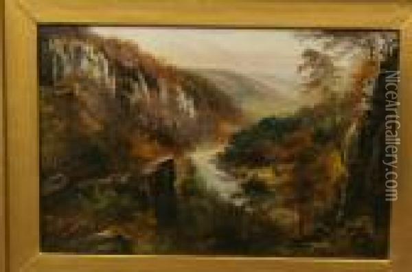 The Derwent Valley, Matlock Bath, Derbyshire Oil Painting - George Willis Pryce