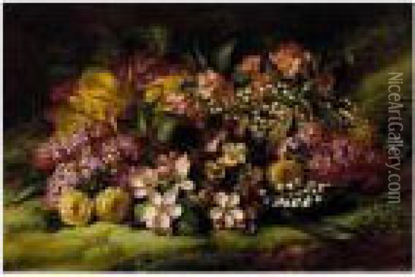 Still Life With Flowers Oil Painting - George Henry Hall