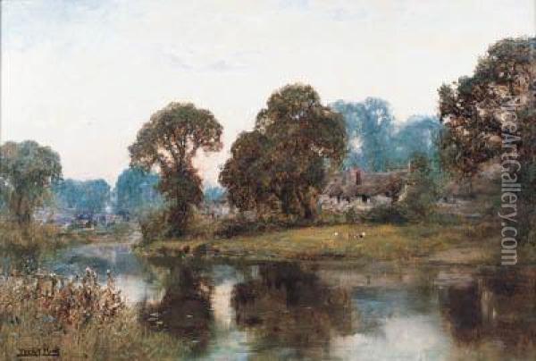 A Quiet Stream Oil Painting - Henry John Yeend King
