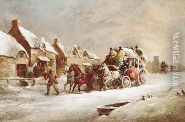 The London-brighton Royal Mail Coach Oil Painting - John Charles Maggs