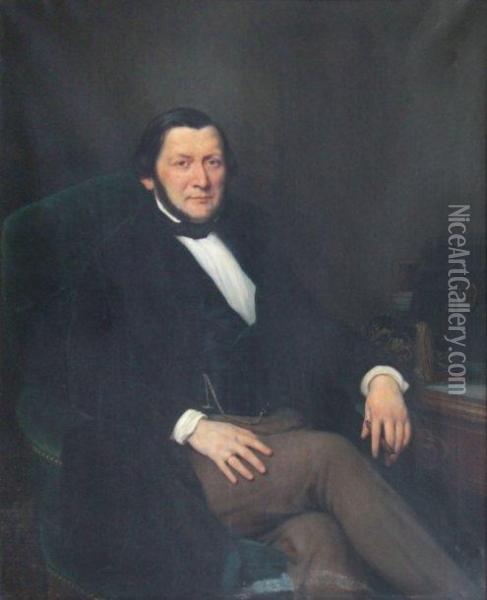 Portrait Du Notable M.b. Oil Painting - Charles Auguste
