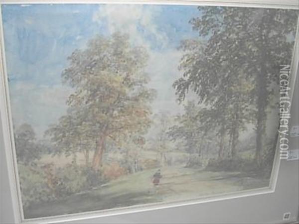 Moreton Marsh Oil Painting - Thomas Baker Of Leamington