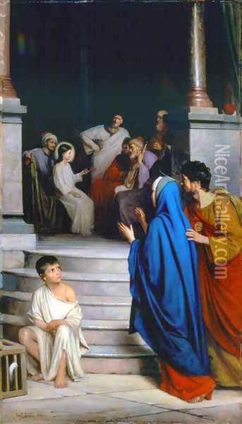 Christ Teaching at the Temple Oil Painting - Carl Heinrich Bloch