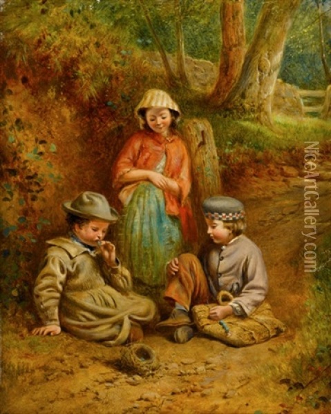 Blowing Eggs Oil Painting - William Henry Hunt