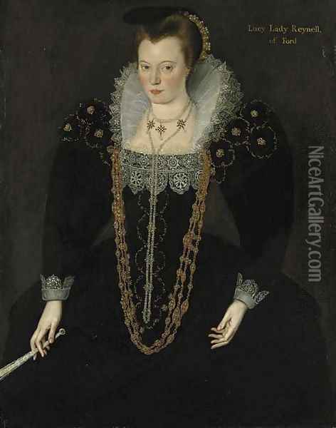 Portrait of Lucy, Lady Reynell of Ford Oil Painting - Marcus The Younger Gheerhaerdts