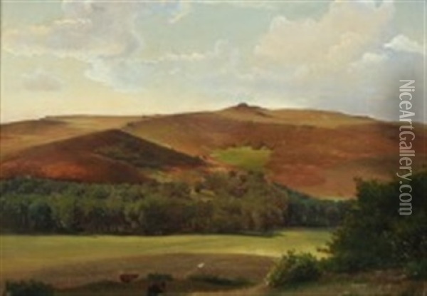 A Landscape Study From Rebild Bakker, Denmark Oil Painting - Edvard Frederik Petersen