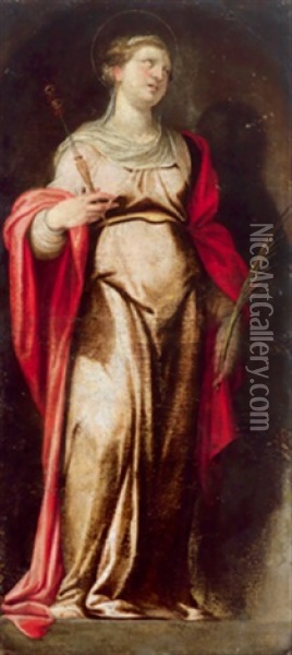 Bildnis Einer Heiligen Oil Painting - Bernardino Luini