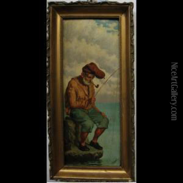 Fishing Oil Painting - Alfredo Ricci