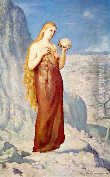 Mary Magdalene at St. Baume Oil Painting - Pierre Cecile Puvis de Chevannes