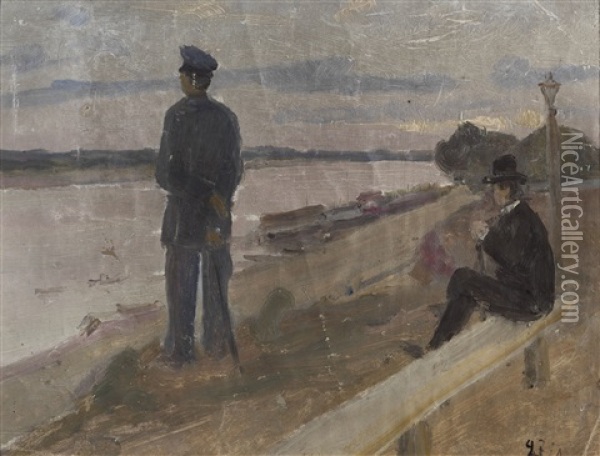 On The Volga, Khlynovsk Oil Painting - Kuz'ma Sergeevich Petrov-Vodkin