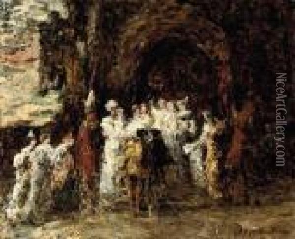 The Wedding Oil Painting - Adolphe Joseph Th. Monticelli