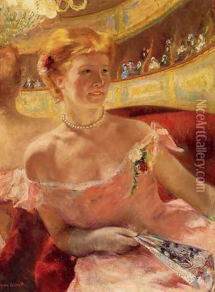 Woman In A Loge Oil Painting - Mary Cassatt