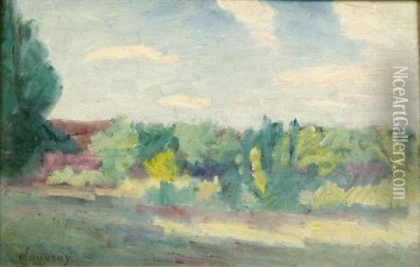 Le Parc (devant L'atelier) Oil Painting - Abel Louis Alphonse Lauvray