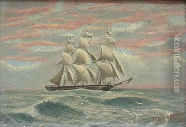 Ship At Sea- Oil Painting - W.J. Chapman