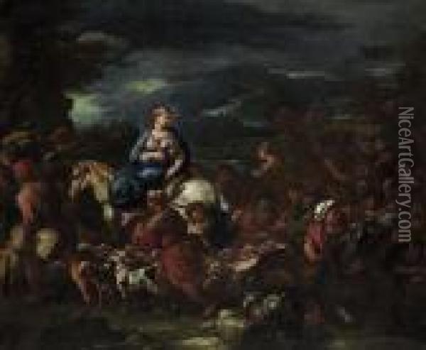 The Departure Of Rebecca Oil Painting - Luca Giordano