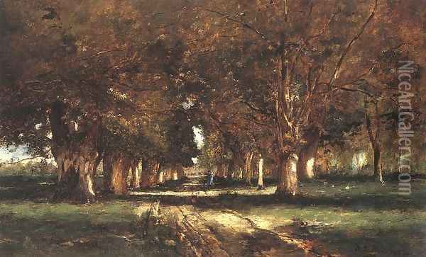 Line of Trees 1886 Oil Painting - Mihaly Munkacsy