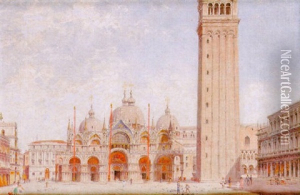 La Loggia Di Sansovino, Venezia Oil Painting - Antonietta Brandeis