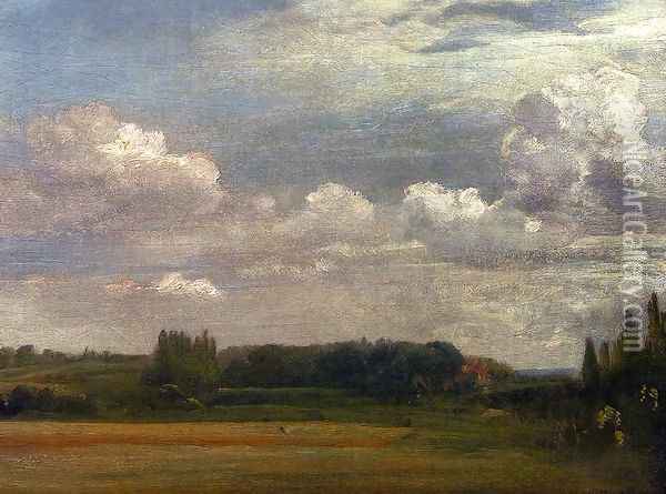 View Towards The Rectory From East Bergholt House Oil Painting - John Constable