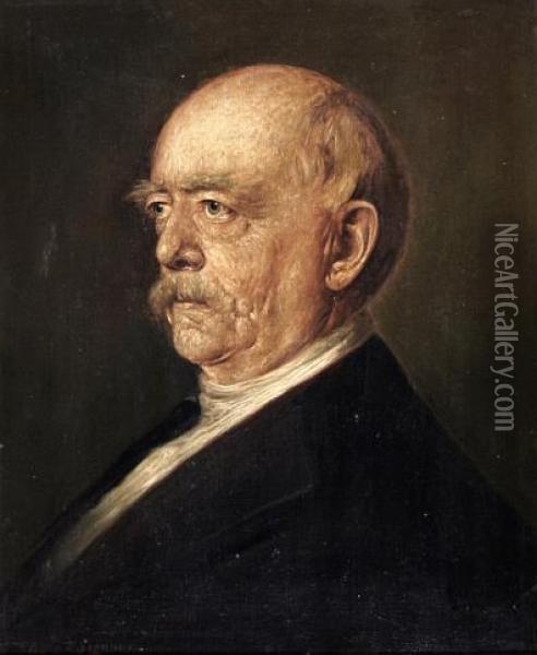 Portrat Des Fursten Von Bismarck Oil Painting - Franz von Lenbach
