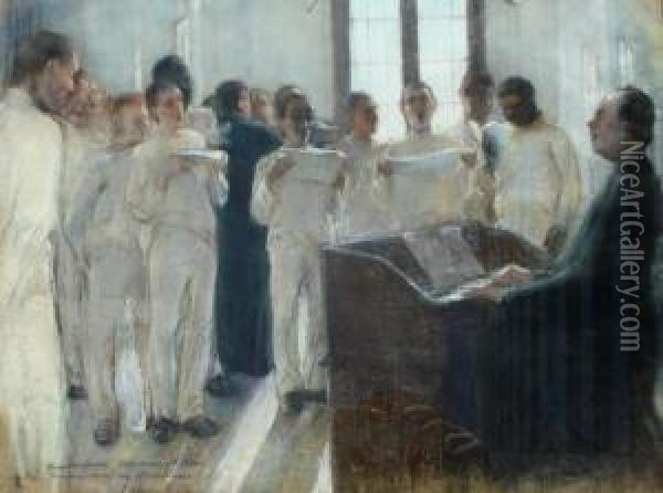 Coro De La Penitenciaria Oil Painting - Pedro Blanes Viale