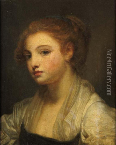 Bust Of A Young Woman Oil Painting - Jean Baptiste Greuze