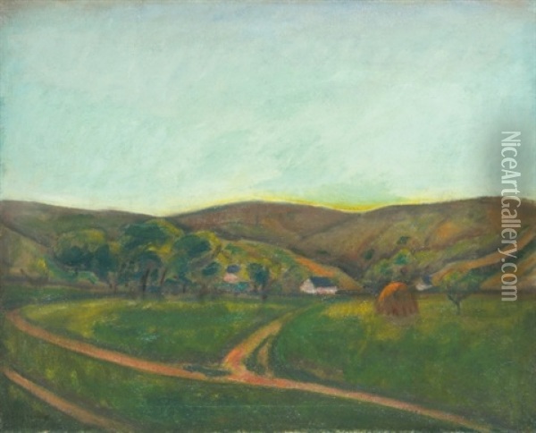 Landscape Of Provance Oil Painting - Dezsoe Czigany