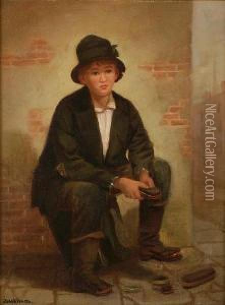 Shoe Shine Boy Oil Painting - Charles Cole Markham