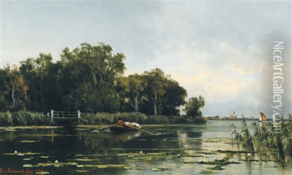 Paysage De Hollande Oil Painting - Edmond De Schampheleer